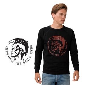 DIESEL Graphic Crewneck Sweatshirt | Black/Red | Men’s Medium